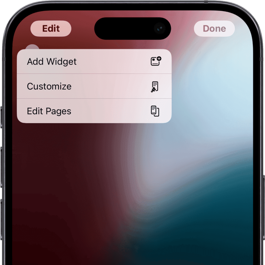 Adding a widget to iPad Home Screen