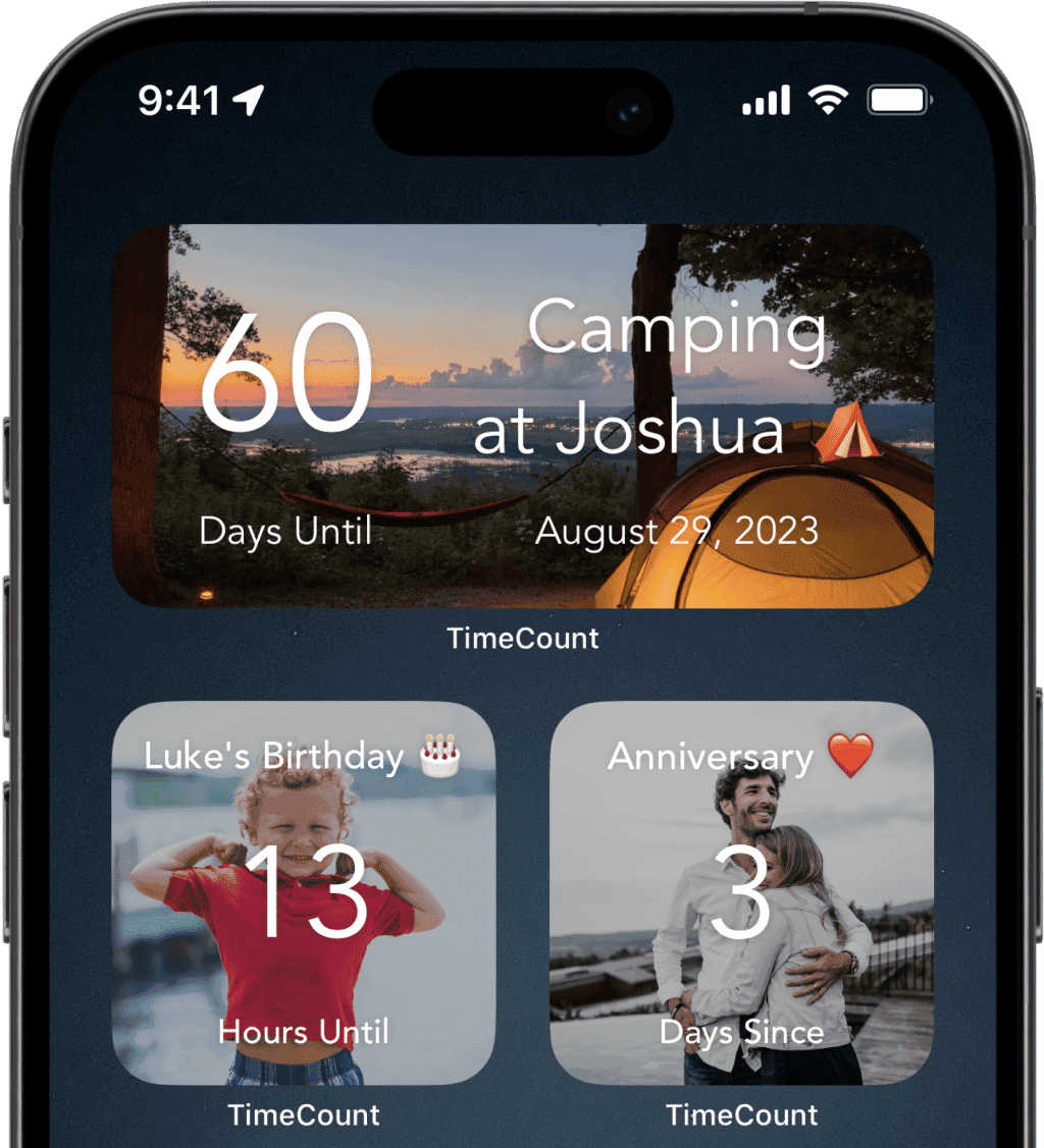iPad showing countdown widgets on Home Screen